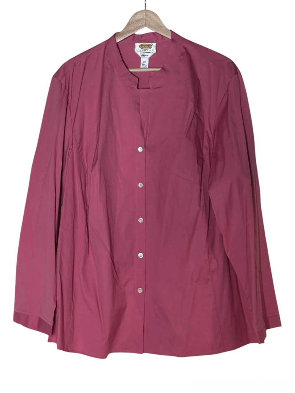 Talbots VTG NEW Stretch Pink Button Up Shirt Size 16W Deadstock Office Stretch